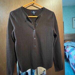 Lands' End Brown Cashmere Cardigan size XS